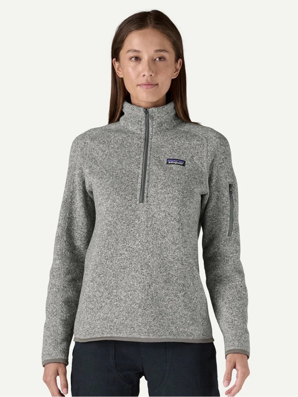 Patagonia Women's Grey Quarter-Zip Ski Fleece Jacket